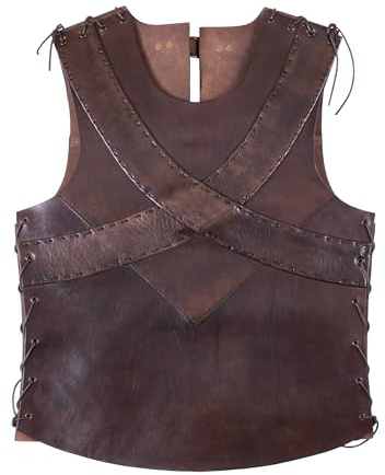 Battle-Merchant Lederrüstung mit gekreuzten Bändern | Wikinger Brustpanzer, Mittelalter Leder-Harnisch, LARP, Fantasy Cosplay & Reenactment