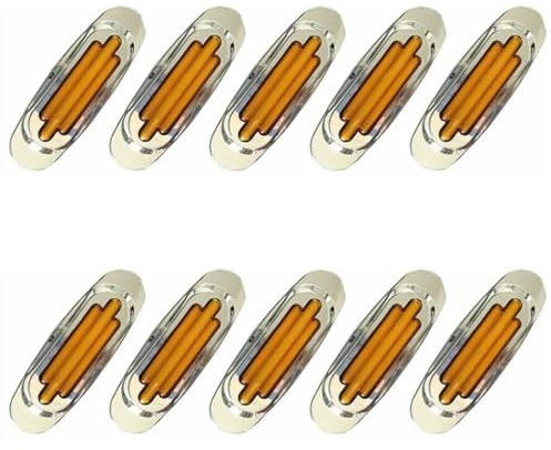 ruehalf 10 luces de gálibo de 16 LED, 12 V/24 V, for remolque, luces traseras, luz de contorno, luz de gálibo lateral ámbar