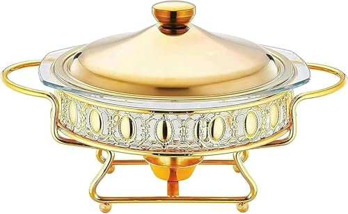 JKJZSALJ Scaldavivande per Feste A Buffet,Vassoio Scaldavivande Chef Chafing Dish Buffet Set,Acciaio Inossidabile E Set Scaldavivande A Buffet,Catering Buffet Mini Hot Pot Outd