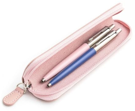 Parker Jotter Originals Geschenkset - Pink & Blue Denim Kugelschreiber mit rosa Etui | Retro-inspiriertes Design | nachfüllbar mit QuinkFlow Tinte | Ideal für Frauen, Studenten, Lehrer und jeden