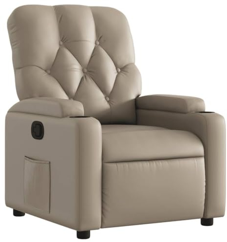 Emmtore Sillón reclinable de Cuero sintético Color Capuchino Relax sillón