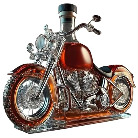 300 ml vinkaraff whiskykaraff staty – 3D-whiskykaraff i motorcykeldesign, whiskyflaskskulptur av glas i motorcykelstil, vinförvaringsbehållare