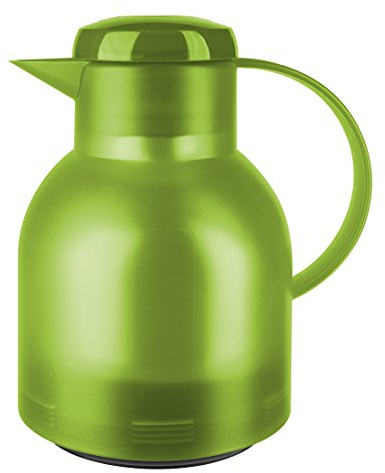 Emsa Samba Isolierkanne 505763 | 1 Liter | Quick Press Verschluss | 100% dicht | 12h heiß, 24h kalt | Transluzent Grün