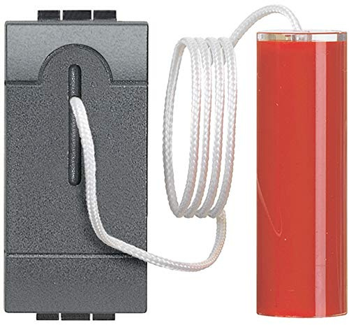 BTicino Livinglight Pulsante Unipolare a Tirante, Antracite