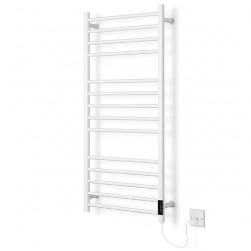Manissa handtuchheizkörper elektrisch aus Edelstahl, weiß, energieeffizient, 400x1000 mm, praktisches Design, hochwertige Verarbeitung
