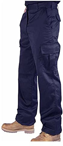 Mens Cargo Combat Work Black Navy Trousers Sizes 28- 50 with knee pad pockets-TS2 (50 SHORT, Navy Blue)
