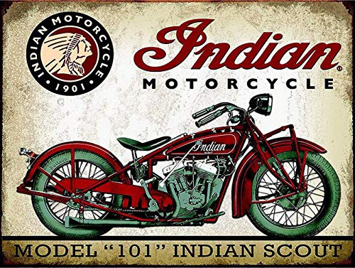 CDecor Indian Motorcycle Blechschilder, Metall Poster, Retro Warnschild Schilder Blech Blechschild Malerei Wanddekoration Bar Geschäft Cafe Garage