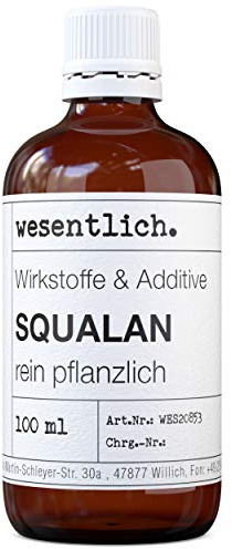wesentlich. Squalan-olja 100ml | ren vård för ansikte och kropp | effektivt aktivt innehåll i kräm, serum eller rengöringsmedel