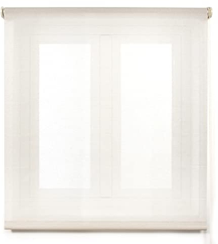 Blindecor Belmont estor enrollable tejido translúcido brillante - Beige, 120 x 270 cm (Ancho por Alto). Tamaño de la Tela 117 x 265 cm. Estores para ventanas