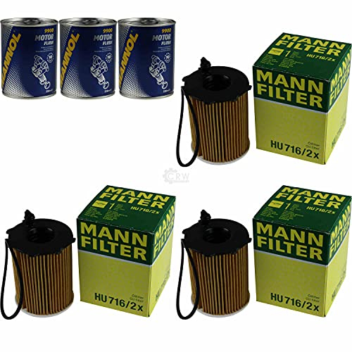 QR-Parts Set 85455995 9900 HU 716/2 x 3x Original MANN Ölfilter + SCT Motor Flush Motorspülung