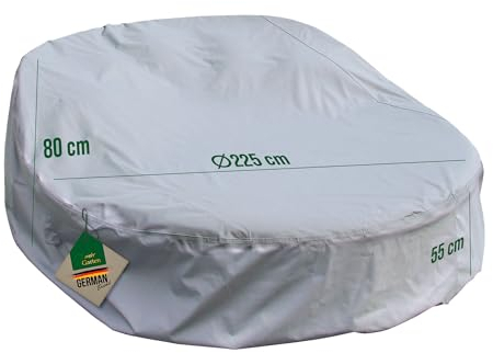 Mehr Garten Abdeckung Sonneninsel, Ø225x55/80 cm, grau, Oxford 600D Gewebe, Schutzhülle für Sonneninsel, wasserdicht, UV-beständig und wetterfest