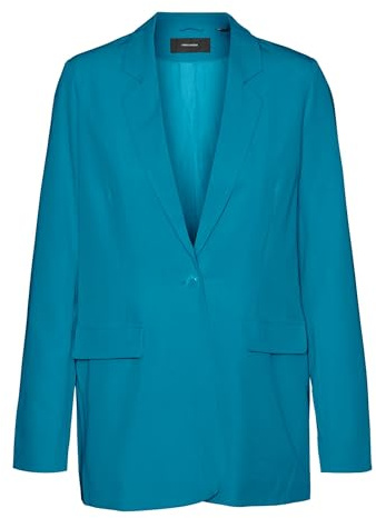 VERO MODA Giacca blazer classico con un bottone e vestibilità morbida. Turchese