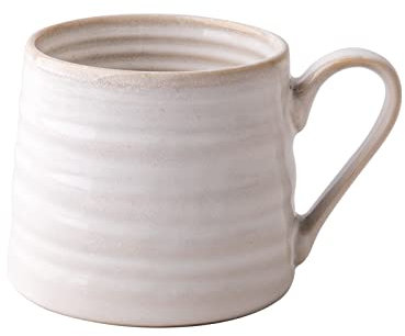 DECRZPB Taza de café de cerámica Taza de té de textura blanca con mango grande Taza de café de cerámica Tazas Regalo para la oficina y el hogar