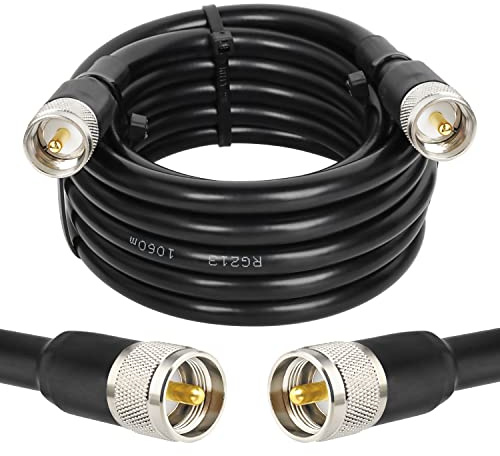 MOOKEERF Cavo coassiale CB RG213, cavo coassiale UHF maschio a maschio, a bassa perdita, RG-213 UHF, cavo antenna CB per radio Ham, radio VHF, misuratore SWR, analizzatore di antenna