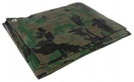 Tarpaulin Regular And Heavy Duty Waterproof Cover Tarp Ground Sheet Multi Sizes Transparent Blue Silver Clear Camo Army (Camo (90GSM), 3 x 3m)