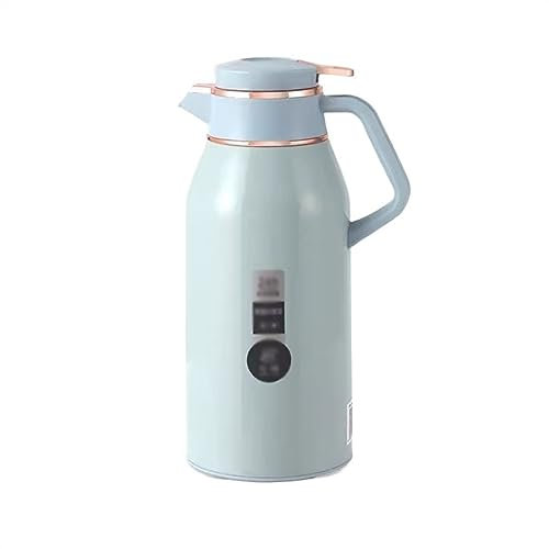 GRFIT Caraffa Termica Bottiglia Termica in Vetro Thermos di Grande capacità da 1,9 Litri for Esterni, uffici, Case, ristoranti Thermos (Color : Blauw, Size : 1.9L)