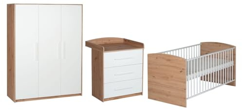 Schardt Kinderzimmer Set Pepe 3-teilig Schrank Kinderbett Wickelkommode