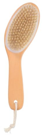 minkissy Brosse De Bain En Bois Avec Poils Naturels Pour Gommage Corporel Et Massage - Brosse Exfoliante À Manche Incliné Avec Cordon Pour Éliminer Peaux Mortes Et Stimuler La Circulation Sanguine