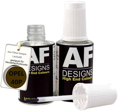 Alex Flittner Designs Lackstift Set kompatibel mit Opel BRAUN PEARL metallic 40P schnelltrocknend 2x20ml Autolack