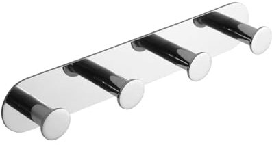 Brillantbad BEASY Hakenleiste Edelstahl Poliert 31x255x45 mm für Bad & Küche >> zum Kleben