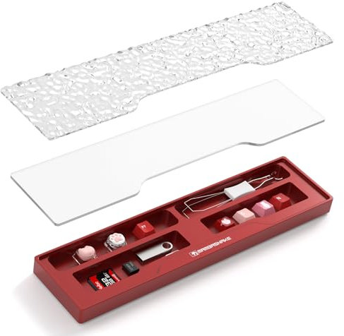 SELORSS MANBASNAKE Tastatur-Handgelenkauflage mit 68 Tasten, CNC-Aluminiumlegierung, mit Trennwand, 2 Acryl-Abdeckungen, ergonomische rutschfeste Unterstützung für mechanische Tastaturen, ideal für