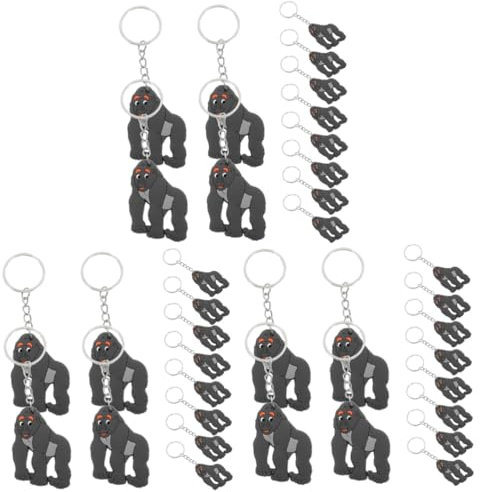 ifundom 36stücke Schlüsselanhänger Gorilla Lustige Tiermotive Für Taschen Und Rucksäcke Als Partygeschenk Oder Mitgebsel Langlebige Materialien Niedliches Design Für Erwachsene