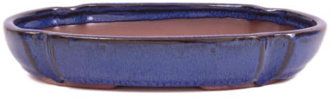Bonsai - Schale, Waldschale, oval 21 x 14.5 x 4 cm blau 51377
