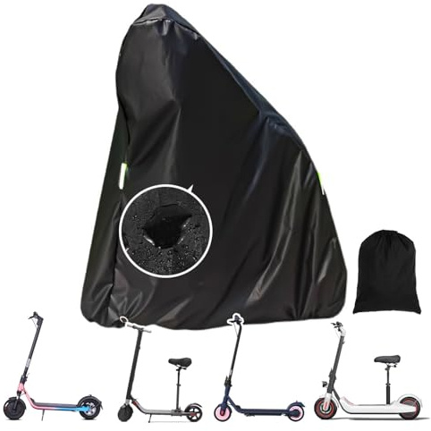 BaiWon Electric Scooter Cover For Foldable Kick Scooter, All Season Universal Scooter Cover, Waterproof Sun, Tear Proof Night Reflective and Lock-Holes&Storage Bag(Without Seat,100cmx85cm)