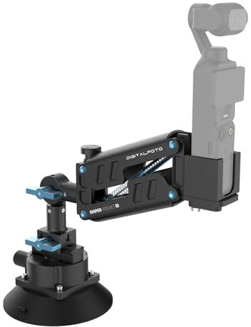 Osmo Pocket 3 Autohalterung, Shock Vertical Z-Achsen Dämpfungsfederarm mit Sicherheits-Sicherheitskordel, 60kg Tragfähigkeit, Kompatibel mit DJI Osmo Pocket 3 & GoPro Actionkameras