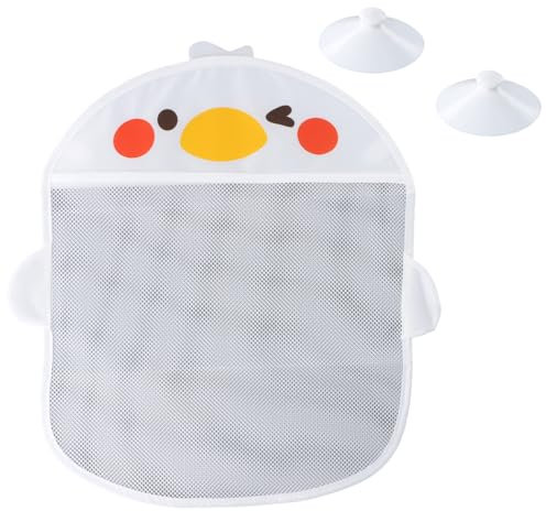 Dewocke Filet de Rangement Salle de Bain Jouet de Stockage, Sac à Jouet du Bain Avec Crochets Robustes Auto-Adhésifs, Filet pour Jouet de Bain Rangement Jouets Bain