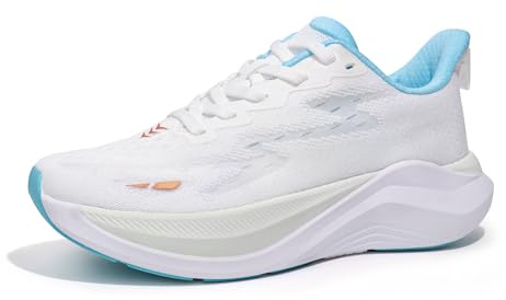Hawkwell Cloud Zero Active Cushion Baskets Respirantes pour Femme, Tennis, Marche, Sport, Soins Infirmiers, Travail médical, Tricot, Blanc Bleu, EU 41