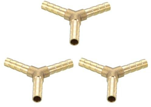 QUARKZMAN 6mm Schlauchverbinder Messing Doppelnippel Kupplung, 3 Stück Schlauchverbinder Benzinschlauch Schlaucharmaturen Gartenschlauch zum Verbinden von Wasserschläuchen