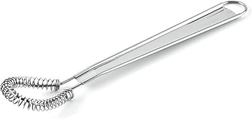 Batteur à œufs argenté en acier inoxydable Mini fouet à ressort en spirale Mousseur à lait Mousseur Sauce Mélangeur Mélangeur à café Fouet à œufs de cuisine Ustensiles de cuisine et gadgets