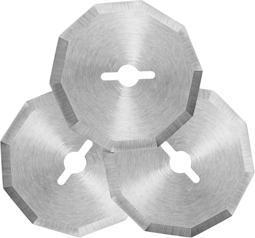 3 Stück Ersatzklingen für Rollschneider 40mm Zehneckig, Edelstahl | Rotationsklingen für Elektrische Schere, Schneiden von Stoff Leder Papier Karton Teppich