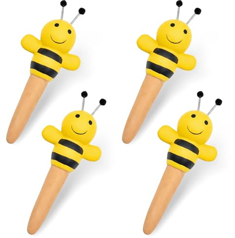 Joyeee 4 Piezas Picos de riego, Dispositivos de Riego Automático de Terracota, Macetas de Vacaciones con Forma de Abeja, Ideales para Plantas de Interior y Exterior