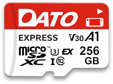 DATO Express - Scheda di memoria microSDXCEX da 256 GB PCIe Gen3x1 NVMe UHS-I C10 U3 V30 A1 4K8K UHD fino a 800/700 MB/s Compatibile con console di gioco Gen Switch 2 Action Camera Droni Telecamere