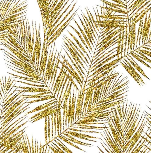 Poster Mural Feuilles De Palmier D'Or Toile Peinture Tableaux, Posters et Arts Décoratifs Tableau Peinture sur Toile Deco Tableau Decoration Murale Affiche Murale Chambre Salon Sans Cadre 60x90cm