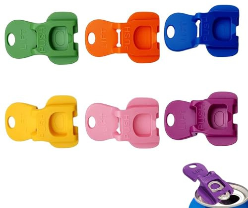 6 Stück Farbe Dosendeckel,Dosenverschluss Getränkedosen,Getränkedosenöffner | Mit Verschluss Flaschenöffner,Easy-Tab-öffner & Getränkeschutz,ältere Und Kinder,für Flaschen,Schutz vor Insekten Getränke
