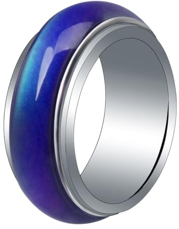 Toyvian Stimmungsring Farbwechselring Kupfer 8mm Temperaturabhängiger Farbwechsel Ring für Damen und Kinder Modischer Schmuck