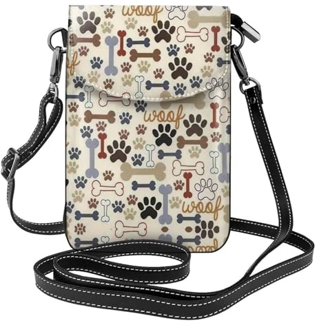 Pidgazdfgv hundben tass crossbody plånbok kvinnor läder liten resa rem handväska telefonväska mobiltelefon liten handväska