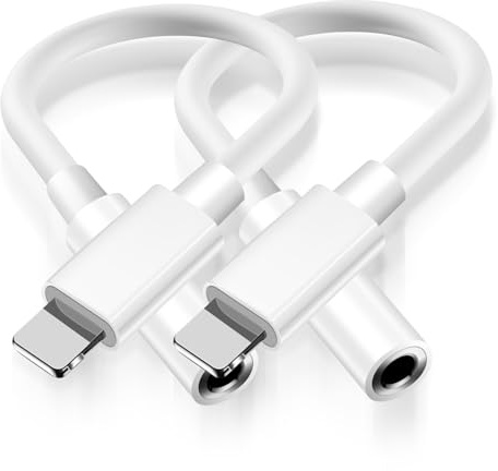 APKLVSR 2er-Pack Light-ning auf Klinke Adapter für iPhone, Adapter Kopfhörer kompatibel mit iPhone 14/13/12/11/X/XS/8/7
