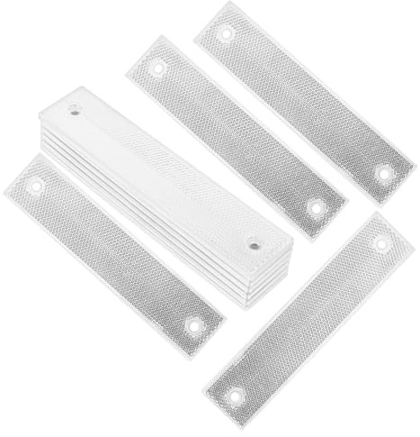 Cabilock Lot de 10 Balises Réfléchissantes Rectangulaires 18x4 Cm Blanches, Panneaux de Signalisation Extérieure Résistants aux Intempéries pour Allées, Parkings et Autoroutes, Réflecteurs