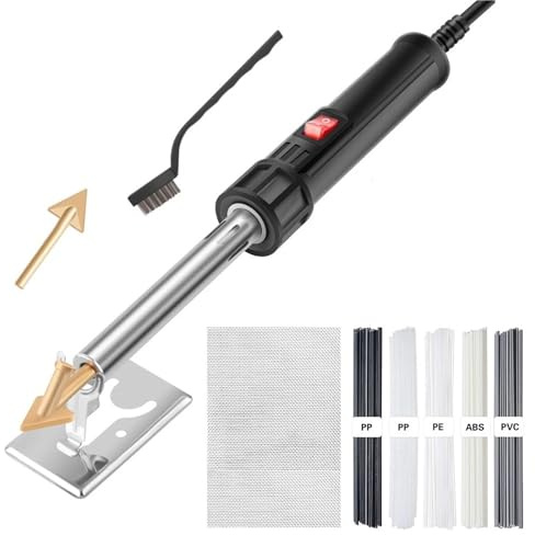 Soudeuses électriques Kit de soudage en plastique 150W, pistolet à fer souder, outil réparation Surface pour bricolage, d'outils pare-chocs voiture, canoë