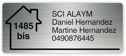 Mygoodprice - Targa personalizzata autoadesiva per nome e numero di cassetta delle lettere, 1 a 5 righe, formato 12 x 5 cm, alluminio spazzolato