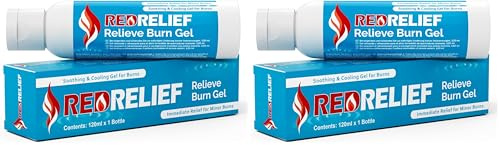 RedRelief Emergency Burn Gel 120ml Botella - Gel calmante y refrescante para quemaduras, escaldaduras y quemaduras solares (Paquete de 2)
