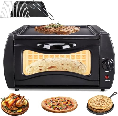 Tandoori ugn, elektrisk 2 100 W minipizmaker, 15 l kapacitet, justerbar temperaturkontroll från 127 ° C till 100 °F, perfekt för matlagning i hemmet och takeaways
