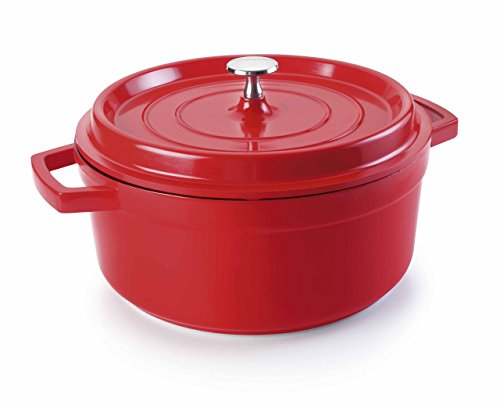 LACOR - 25924 - Cacerola con Tapa Aluminio Fundido 24cm - Rojo