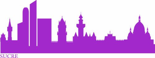 INDIGOS UG - Wandtattoo Wohnzimmer - Wandaufkleber Sucre (Venezuela) 240x82 cm - Flieder e628 Skyline Stadt - Aufkleber Kinderzimmer Schlafzimmer Küche Badezimmer Büro Dekoration