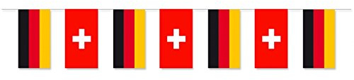 Everflag Papierfahnen-Kette 5m : Deutschland - Schweiz