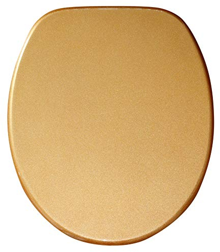 Sanilo WC Sitz ohne Absenkautomatik, viele neue Toilettendeckel zur Auswahl, hochwertige Oberfläche, stabile Scharniere, leichte Montage (Glitzer Gold)
